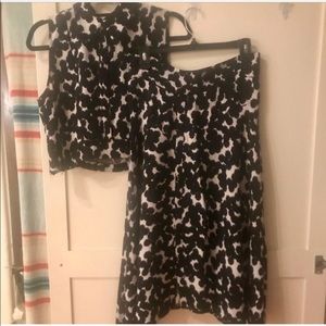 ALC 2-piece cropped blouse,handkerchief hem skirt